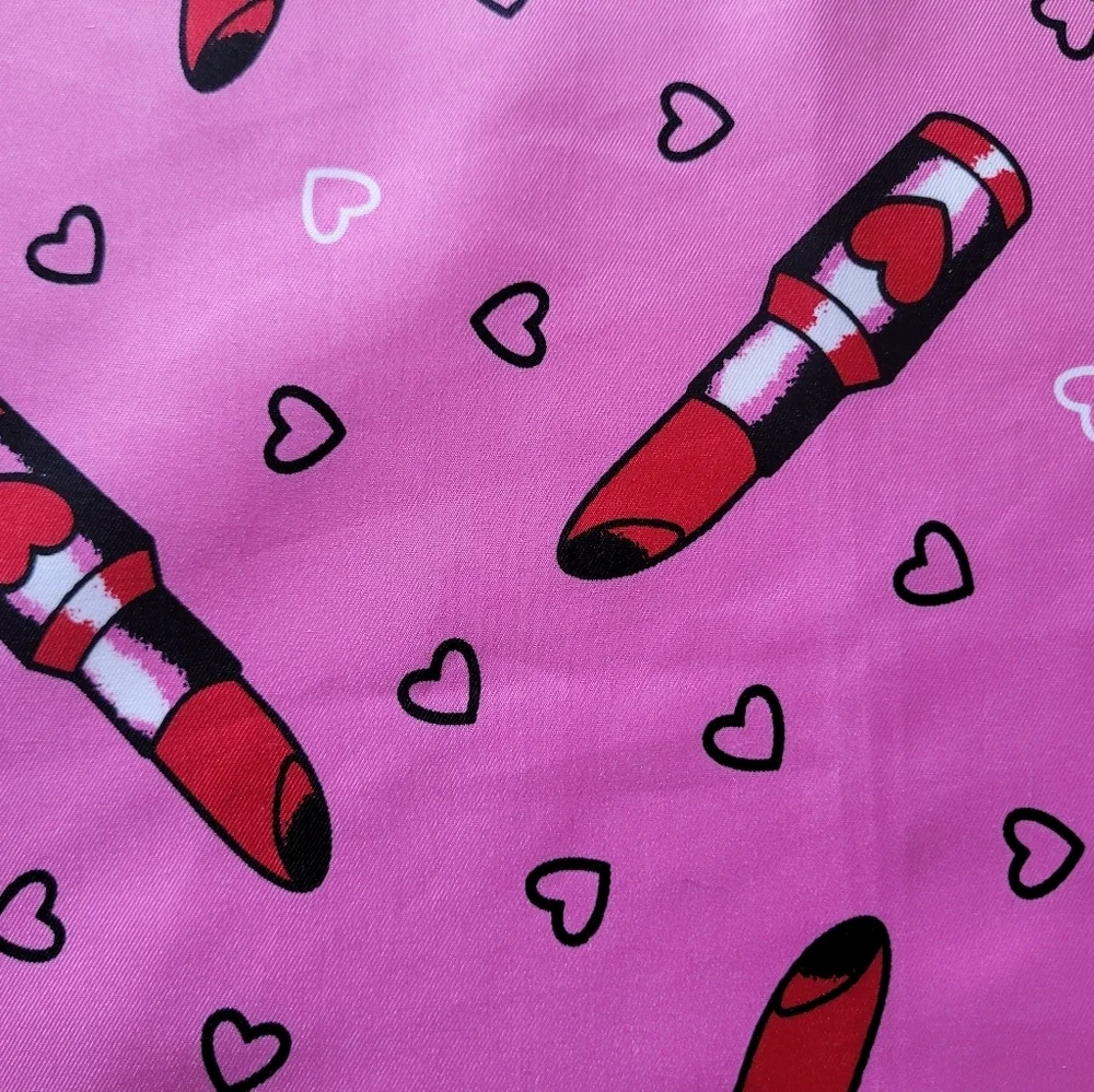 Sourpuss Rosie Hair Scarf In Pink Lipstick Print, VGUC - Picture 2 of 3
